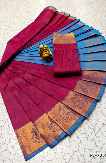 DESIGNER SOFT BANARASI SILK WITH KALAMKARI THEME  EXCLUSIVE MODEL WITH PURE ZARI  BORDER - LIGHT SANDLE