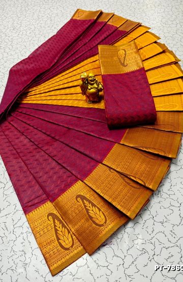 TRENDING DIGITAL EMBROIDERY ZARI WORK KALIYANI COTTON SAREES - BLUE COLOUR