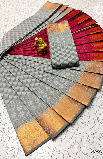 Dailywear cotton sarees premium look lightweight comfortable wear - TEAL COLOUR