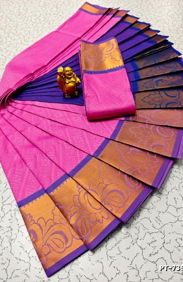 BANARASI POCHAMPALLY ALL OVER BODY SILVAR ZARI BUTTA DESIGN   FUNCTION WEAR SOFT SILK SAREES - PESTA GREEN