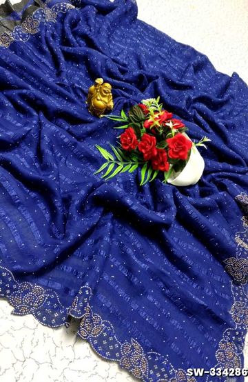 Poonthamil Elegant Traditional Saree - INDIGO COLOUR
