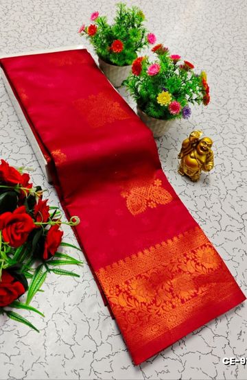 KUBERA ELITE  BRIDAL RAPIER FANCY  LIGHT WEIGHT SILK TYPE SAREES - VENTHAYA COLOUR