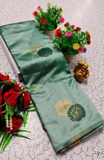 Elegant Silk Dhoti Shirt & Saree Couple Combo coordinated look for special occasions - LIGHT GREEN (2)