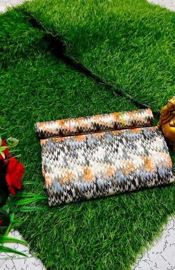 Designer Multi-Color Floral Print Blouse Fabric - BEIGE COLOUR (1)