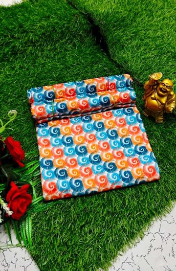 Designer Multi-Color Floral Print Blouse Fabric - MULTI COLOR (2)