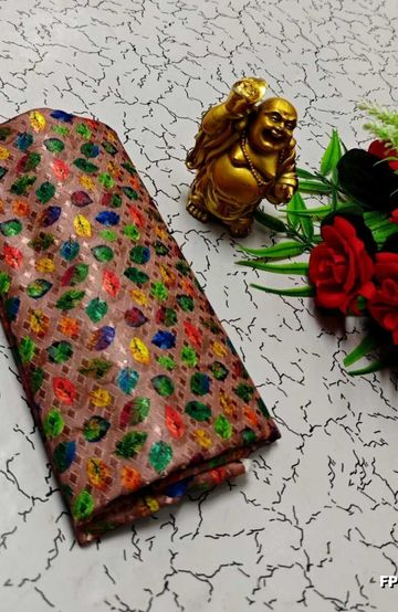 Designer Multi-Color Floral Print Blouse Fabric - CREAM COLOR (1)