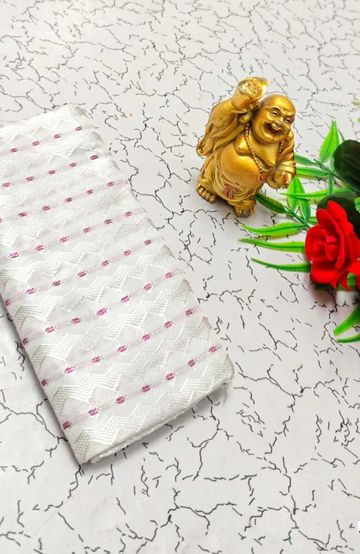 Designer Multi-Color Floral Print Blouse Fabric - WHITE (3)