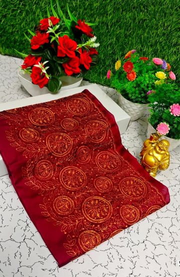 Beauty checked soft silk rich look design soft material function and party wear - OLIVE GREEN