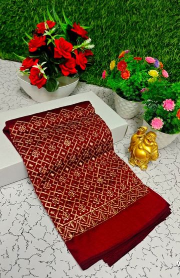 Designer Multi-Color Floral Print Blouse Fabric - DARK GREEN