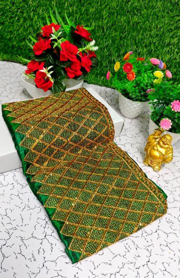 BANARASI POCHAMPALLY ALL OVER BODY SILVAR ZARI BUTTA DESIGN   FUNCTION WEAR SOFT SILK SAREES - EMERALD COLOUR