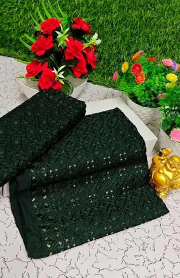 A "one gram gold trending tissue saree" typically refers to a saree made from a lightweight, sheer fabric known as tissue - EMERALD COLOUR (4)