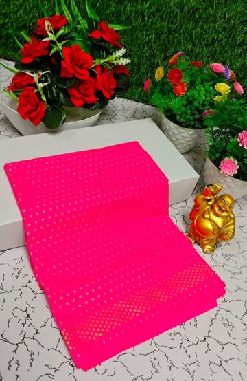 Designer Multi-Color Floral Print Blouse Fabric - PINK