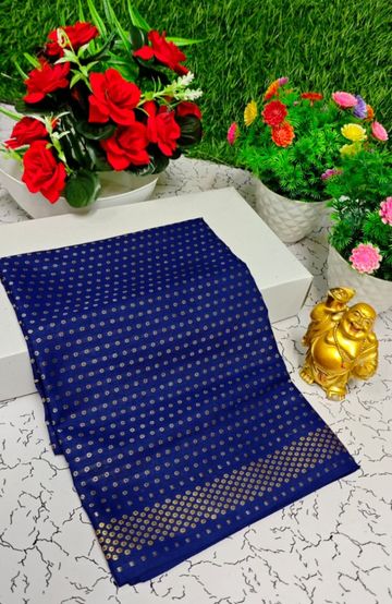 Designer Multi-Color Floral Print Blouse Fabric - R BLUE