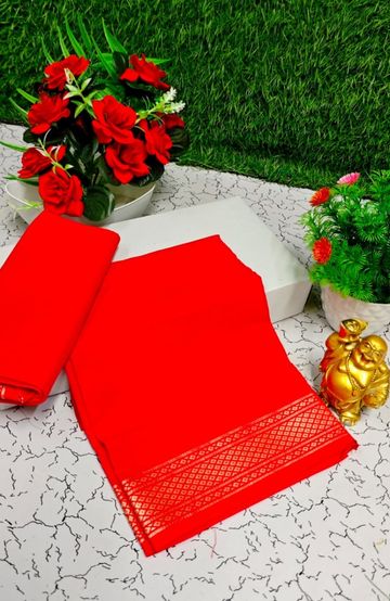 Designer Multi-Color Floral Print Blouse Fabric - RED (2)