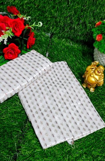 Designer Multi-Color Floral Print Blouse Fabric - WHITE (5)