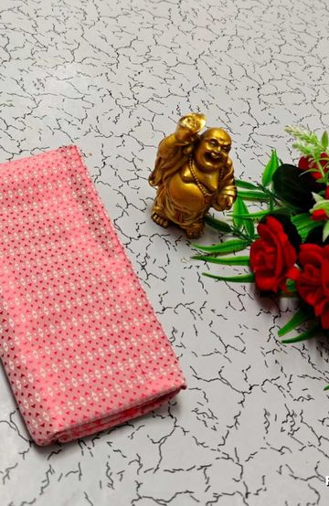 Designer Multi-Color Floral Print Blouse Fabric - LITE PEACH