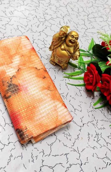 Designer Multi-Color Floral Print Blouse Fabric - LITE PEACH (1)