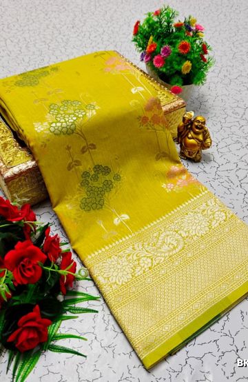 Soft Net Saree with Shimmering Weave and Designer Digital Print Blouse - AS COLOR