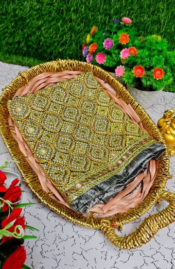 KUBERA ELITE BRIDAL RAPIER FANCY LIGHT WEIGHT SILK TYPE SAREES FUNCTION WEAR - PESTA GREEN (2)