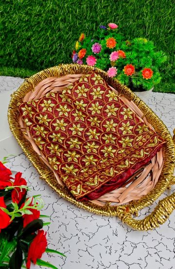 KUBERA ELITE  BRIDAL RAPIER FANCY  LIGHT WEIGHT SILK TYPE SAREES - VENTHAYA COLOUR