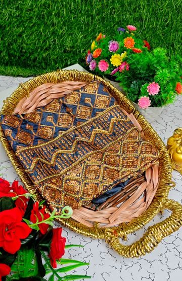 Elegant Silk Dhoti Shirt & Saree Couple Combo coordinated look for special occasions - LIGHT GREEN (3)