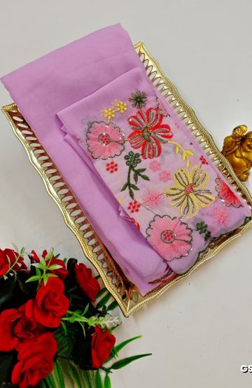 TRENDING KERALA SPECIAL FULL WORK EMBOSSED DIGITAL PRINTING  COTTON SAREE COLLECTIONS - WHITE (40)