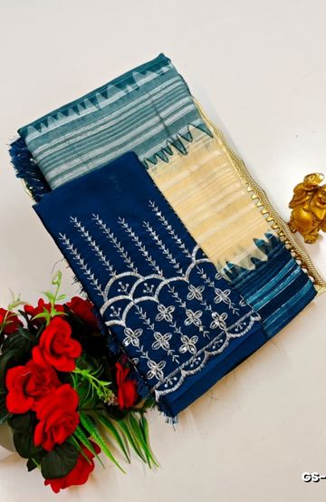 Handloom Khadi Cotton Saree With Hand Painted  Work - DARK PINK