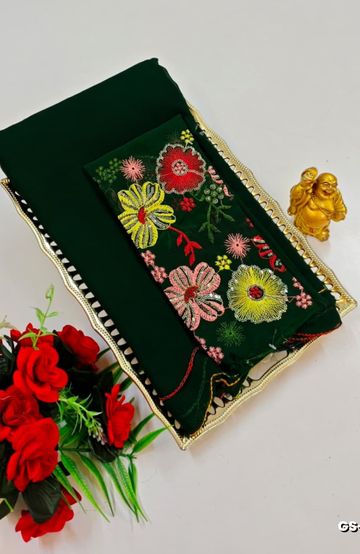 Designer Multi-Color Floral Print Blouse Fabric - IVORY COLOUR