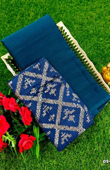 TRENDING DIGITAL EMBROIDERY ZARI WORK KALIYANI COTTON SAREES - LIGHT BLUE