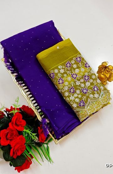 DIGITAL PRINTING DOLA SILK COTTON SAREES - LIGHT YELLOW (1)