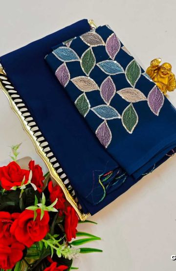 Soft Net Saree with Shimmering Weave and Designer Digital Print Blouse - AS COLOR