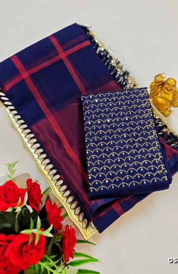 GEORGETTE FANCY SOFT SILK SAREES WITH BLOUSE MODERN FANCY  SAREES - LIGHT BLUE (1)