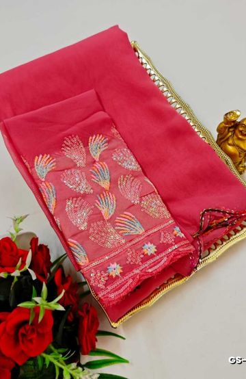 BRIDAL SILK GOLD SILVAR AND COPPER ZARI WEAVE AND WEDDING ART SILK SAREES - ORANGE (3)