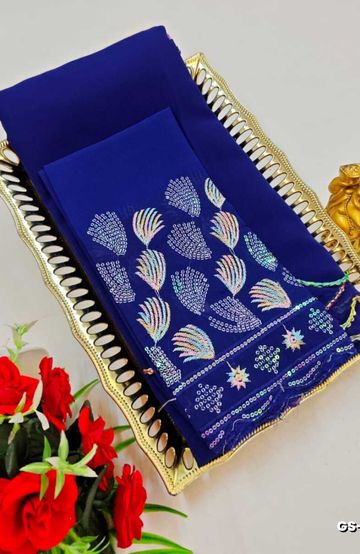 Handloom Khadi Cotton Saree With Hand Painted  Work - DARK PINK