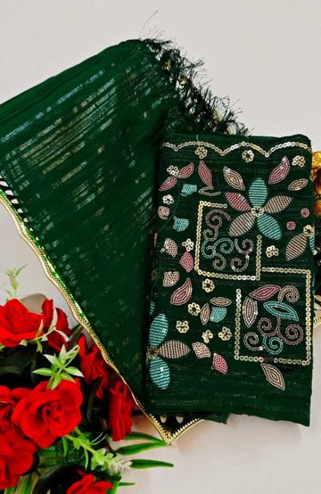 Designer Multi-Color Floral Print Blouse Fabric - YELLOW