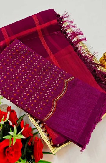 Dailywear cotton sarees premium look lightweight comfortable wear - BOTTLE GREEN (6)