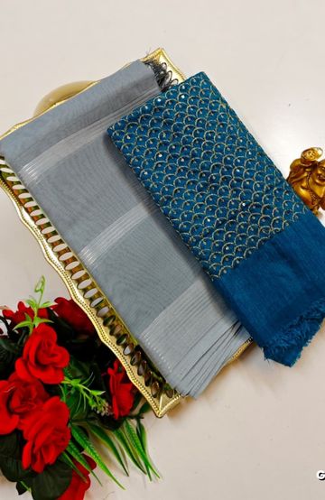 GEORGETTE FANCY SOFT SILK SAREES WITH BLOUSE MODERN FANCY ITEM SAREES - AS COLOR (5)