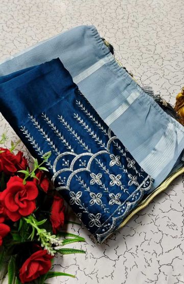 GEORGETTE FANCY SOFT SILK SAREES WITH BLOUSE MODERN FANCY ITEM SAREES - AS COLOR (6)