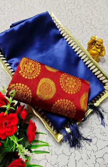 GEORGETTE FANCY SOFT SILK SAREES WITH BLOUSE MODERN FANCY ITEM SAREES - R BLUE (7)