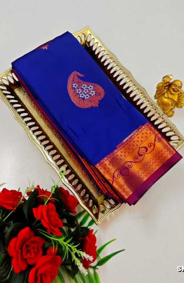 Samuthrika / Vasthrakala Bridal Silk Saree Wedding Saree - YELLOW COLOR (1)