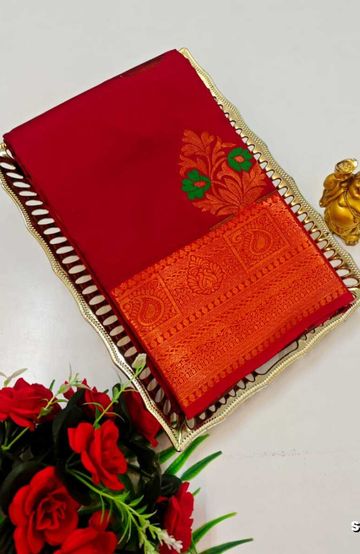 Bridal silk gold silvar and copper zari weave and wedding art silk suba muhurtha pattu sarees - REXONA (1)