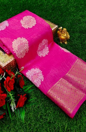 Dailywear cotton sarees premium look lightweight comfortable wear - LIGHT PINK