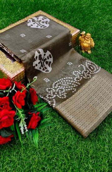 Dailywear cotton sarees premium look lightweight comfortable wear - BROWN