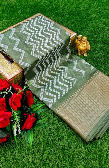 Dailywear cotton sarees premium look lightweight comfortable wear - LIGHT GREEN SHADE (1)