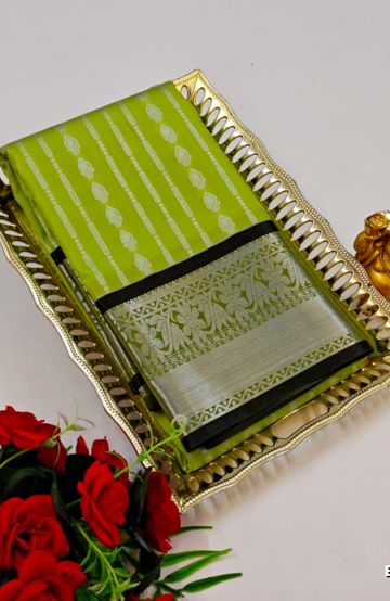 GEORGETTE FANCY SOFT SILK SAREES WITH BLOUSE MODERN FANCY ITEM SAREES - LIGHT YELLOW (5)