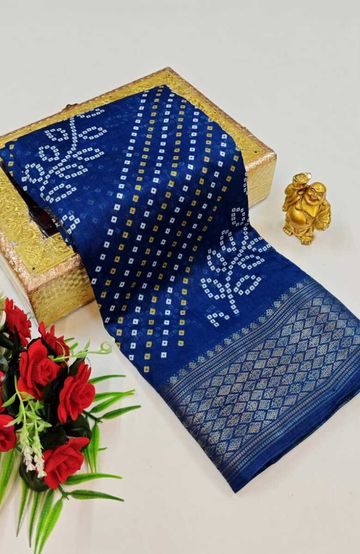 Dailywear cotton sarees premium look lightweight comfortable wear - BLUE SHADE (1)