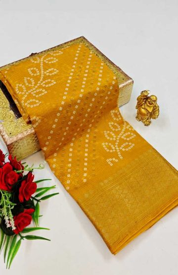 Dailywear cotton sarees premium look lightweight comfortable wear - YELLOW COLOR (2)