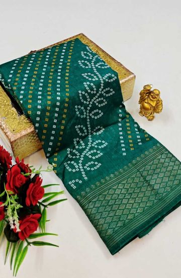 Dailywear cotton sarees premium look lightweight comfortable wear - TEAL COLOUR (1)