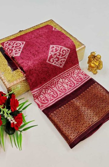 Dailywear cotton sarees premium look lightweight comfortable wear - LIGHT PINK (1)