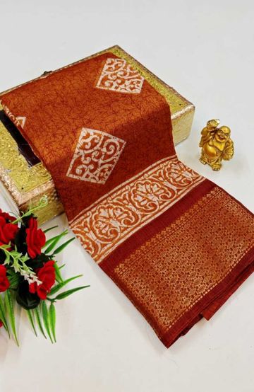 Dailywear cotton sarees premium look lightweight comfortable wear - BRONCE COLOUR (1)